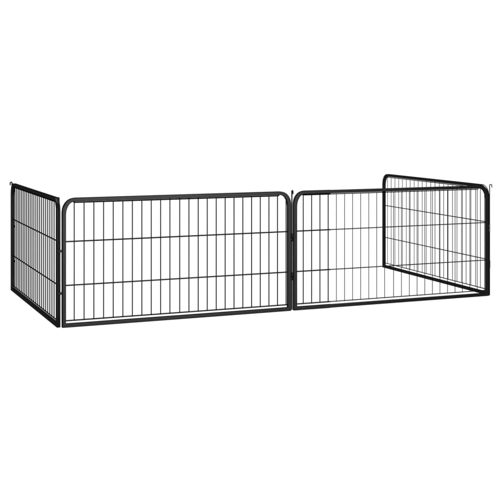 vidaXL Parc pour chiots 4 pcs Noir 100x50 cm Acier poudré