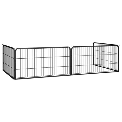 vidaXL Parc pour chiots 4 pcs Noir 100x50 cm Acier poudré