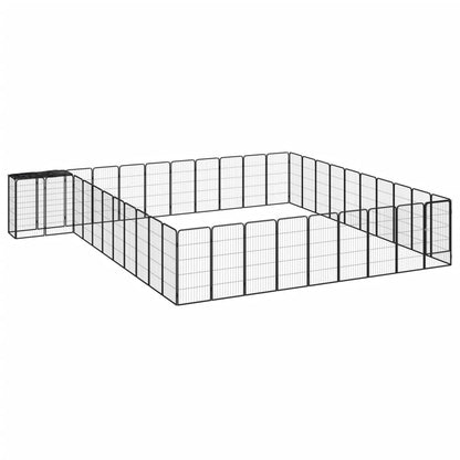 vidaXL Parc pour chien 42 pièces Noir 50x100 cm Acier poudré