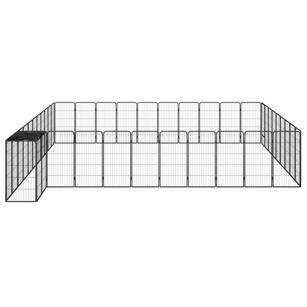 vidaXL Parc pour chien 42 pièces Noir 50x100 cm Acier poudré