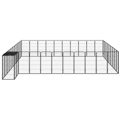 vidaXL Parc pour chien 42 pièces Noir 50x100 cm Acier poudré
