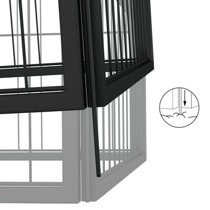 vidaXL Parc pour chien 42 pièces Noir 50x100 cm Acier poudré