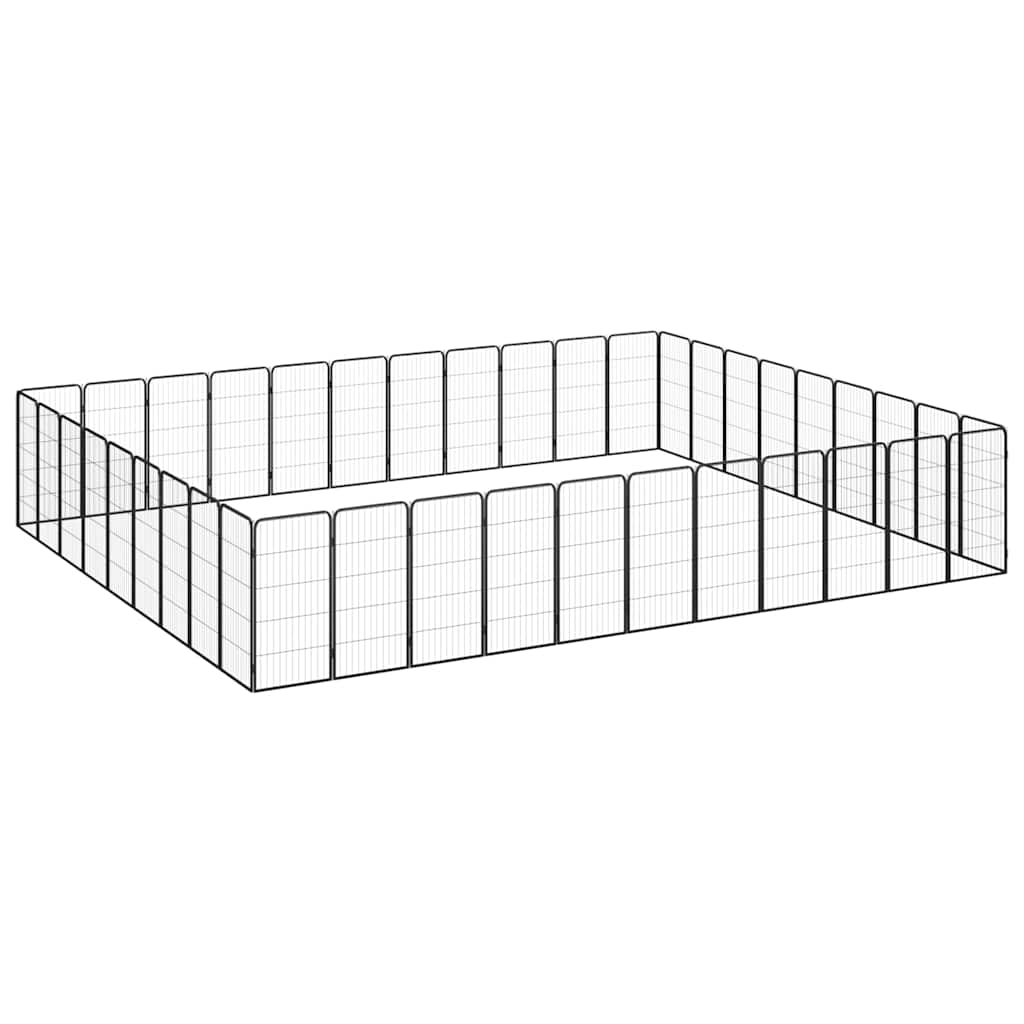 vidaXL Parc pour Chiens 40 pcs Noir 50x100 cm Acier Revêtu par Poudre