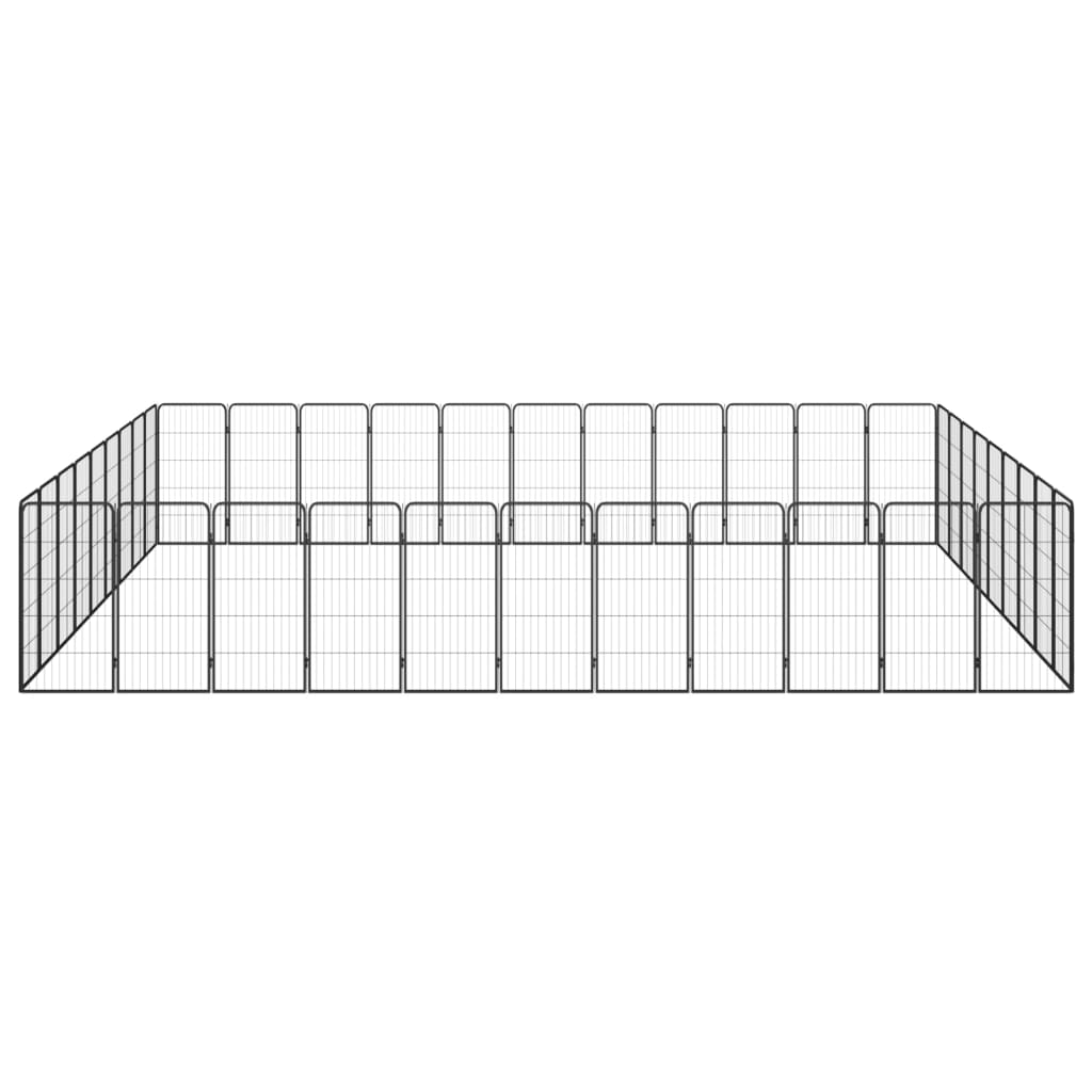 vidaXL Parc pour Chiens 40 pcs Noir 50x100 cm Acier Revêtu par Poudre