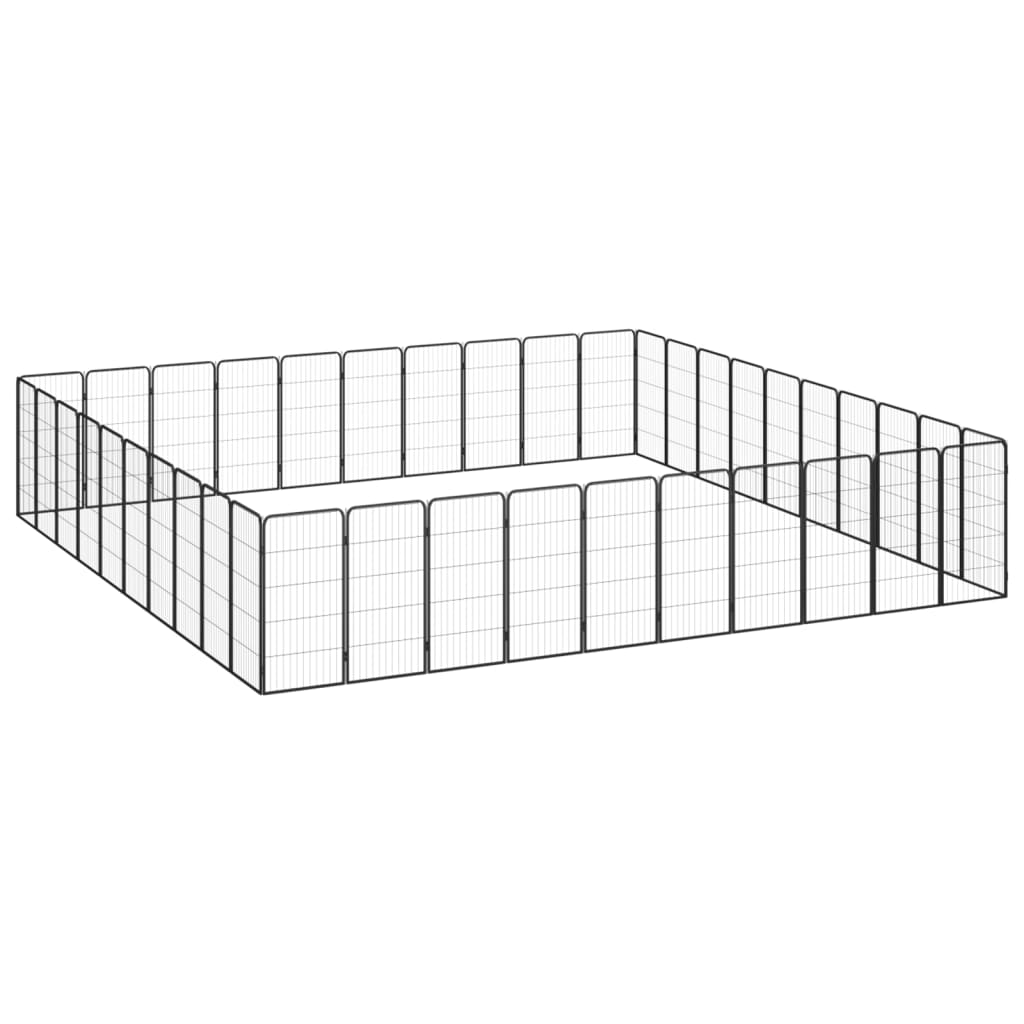 vidaXL Parc pour Chiens 40 pcs Noir 50x100 cm Acier Revêtu par Poudre