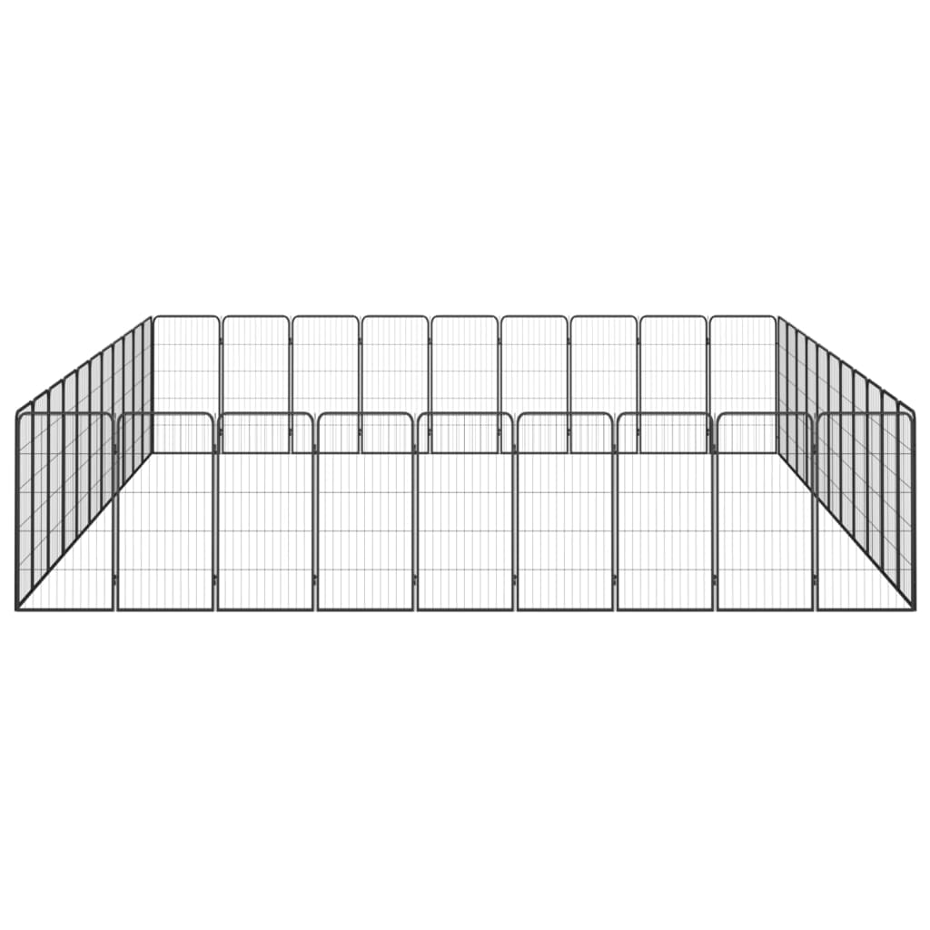 vidaXL Parc pour Chiens 40 pcs Noir 50x100 cm Acier Revêtu par Poudre
