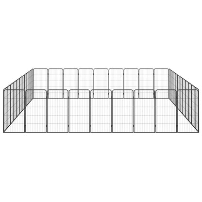 vidaXL Parc pour Chiens 40 pcs Noir 50x100 cm Acier Revêtu par Poudre