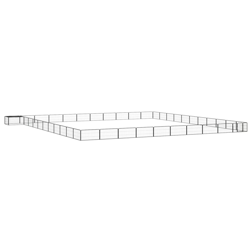 vidaXL Enclos pour chiens 44 pcs Noir 100x50 cm Acier poudré