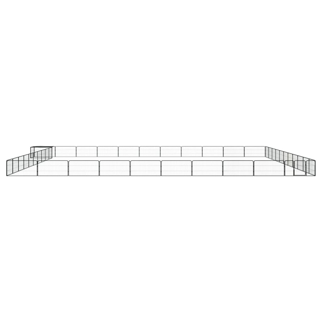 vidaXL Enclos pour chiens 44 pcs Noir 100x50 cm Acier poudré