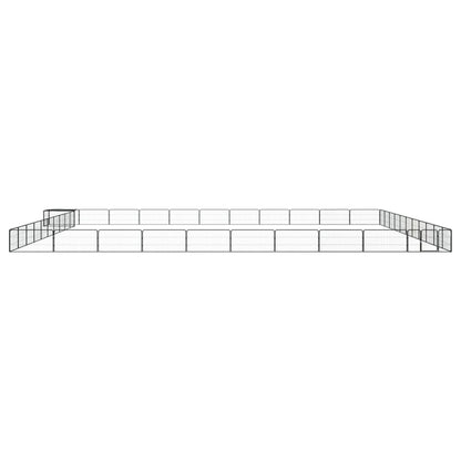 vidaXL Enclos pour chiens 44 pcs Noir 100x50 cm Acier poudré