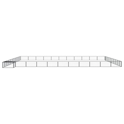 vidaXL Enclos pour chiens 44 pcs Noir 100x50 cm Acier poudré