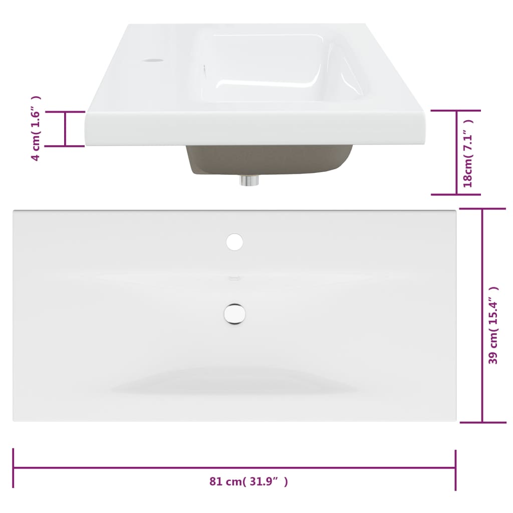vidaXL Meuble sous-lavabo avec lavabo intégré Chêne fumé Bois d'ingénierie