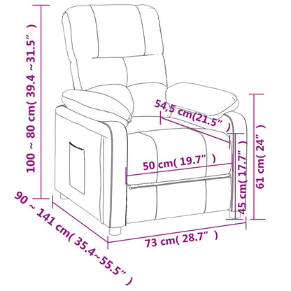 vidaXL Fauteuil de relaxation gris foncé en tissu