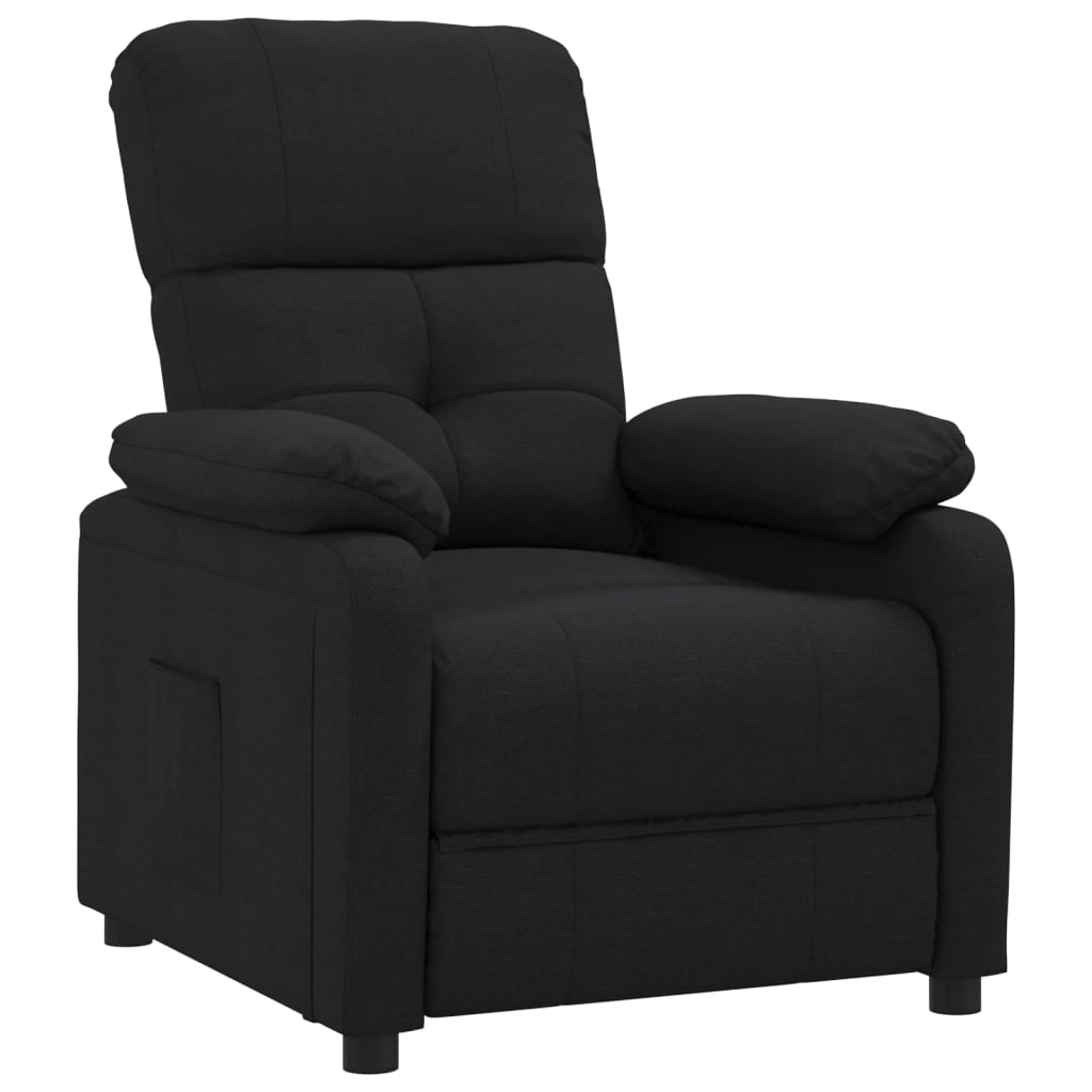 vidaXL Fauteuil de relaxation noir en tissu