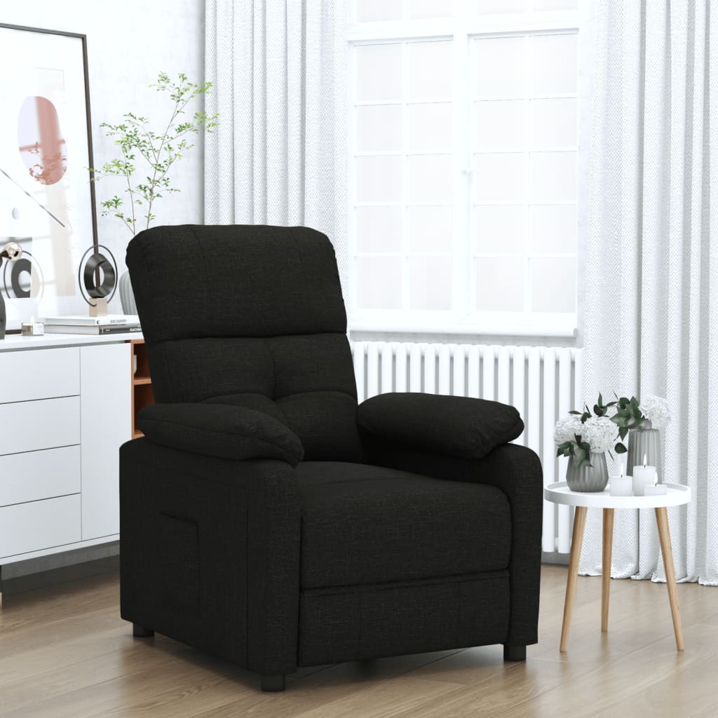vidaXL Fauteuil de relaxation noir en tissu