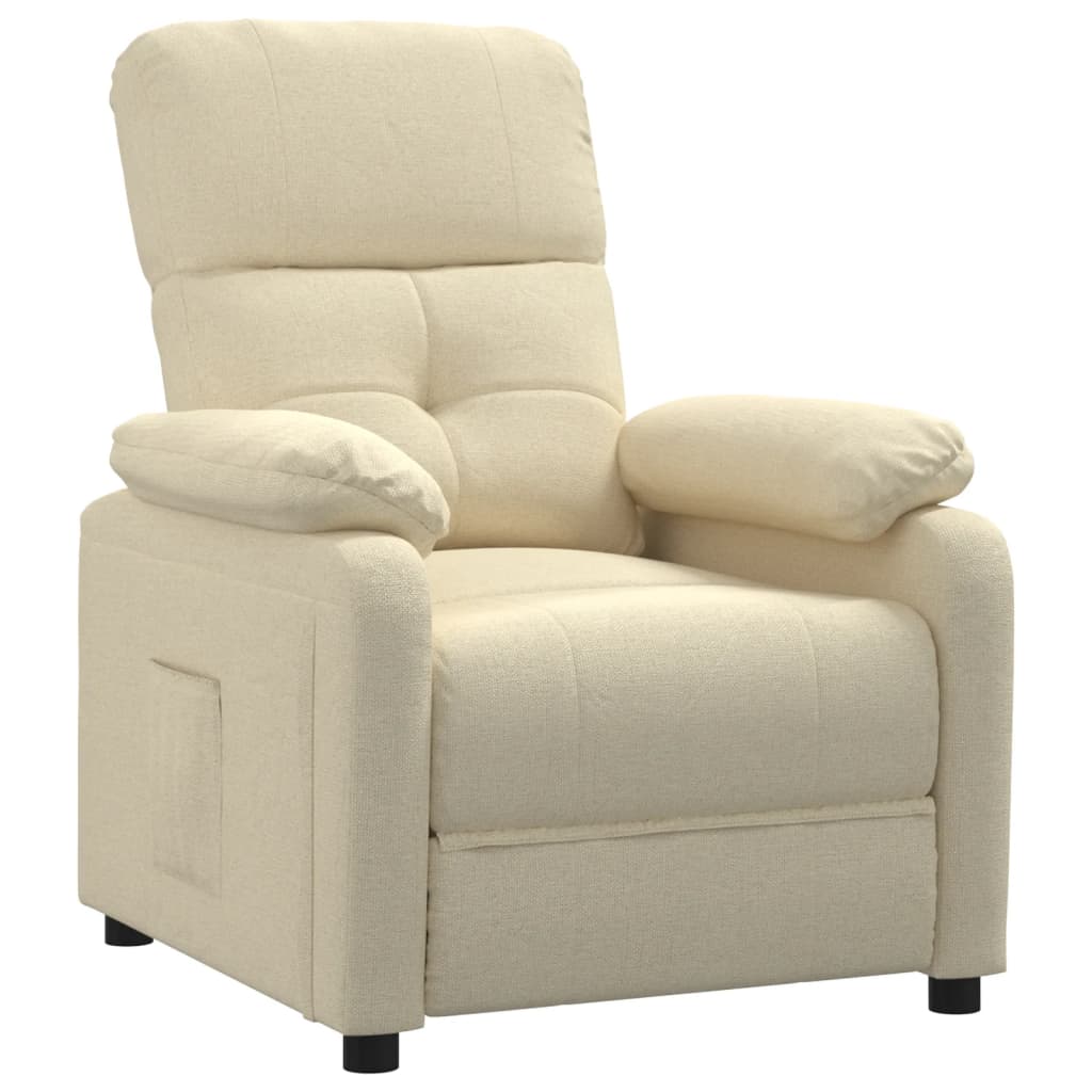 vidaXL Fauteuil relax crème tissu