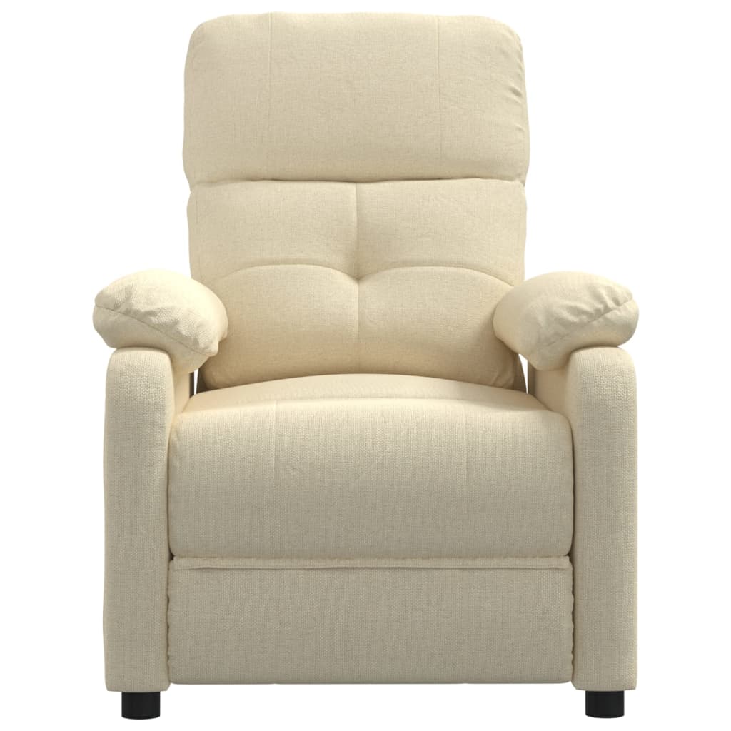 vidaXL Fauteuil relax crème tissu