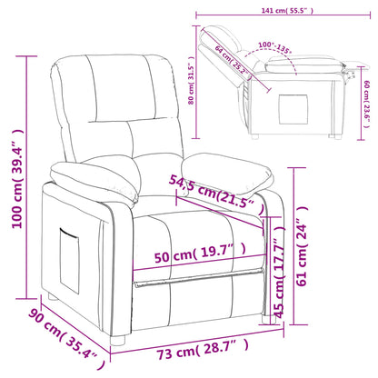 vidaXL Fauteuil relax crème tissu