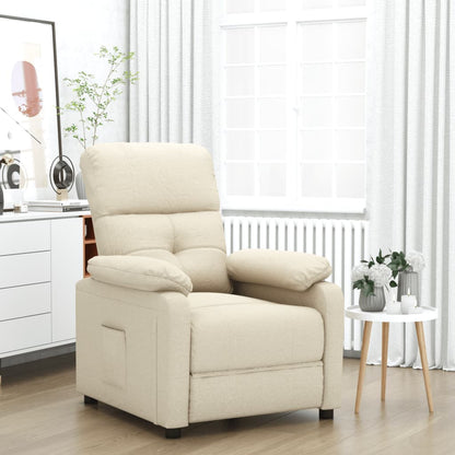 vidaXL Fauteuil relax crème tissu