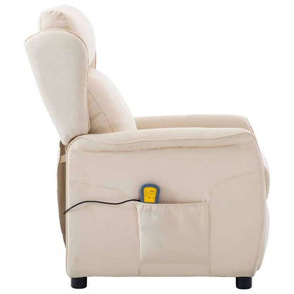 Massagesessel mit Kissen Creme 93,5 x 67,5 x 101,5 cm Stoff