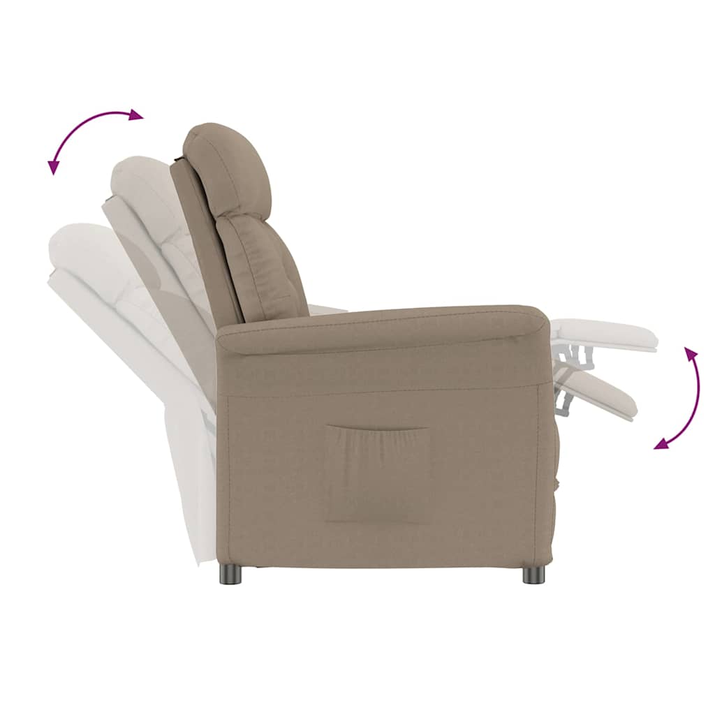 vidaXL Fauteuil taupe 96,5 x 70,5 x 95 cm microfibre