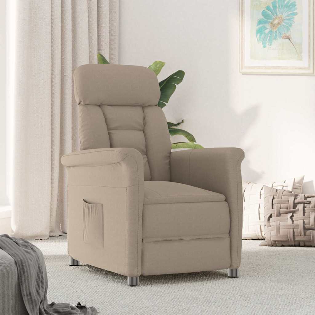 vidaXL Fauteuil taupe 96,5 x 70,5 x 95 cm microfibre