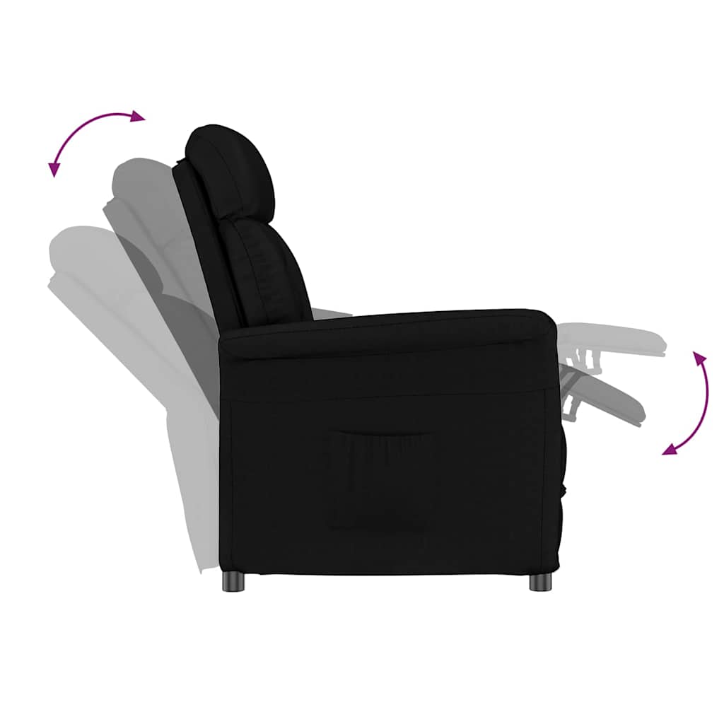 vidaXL Fauteuil Noir 96,5 x 70,5 x 95 cm Microfibre