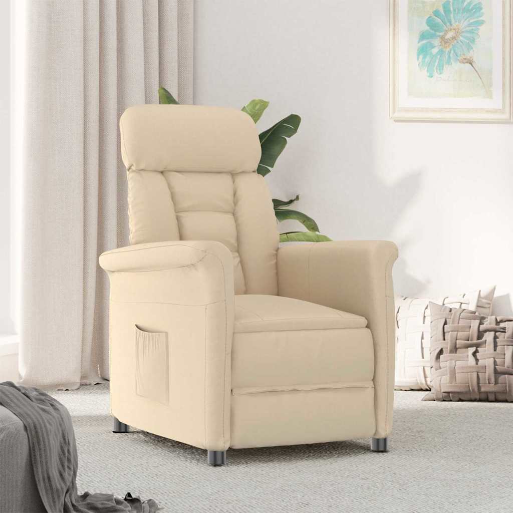 vidaXL Fauteuil crème 96,5 x 70,5 x 95 cm microfibre