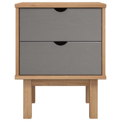 vidaXL Nachttisch OTTA Braun & Grau 45x39x57 cm Massivholz Kiefer