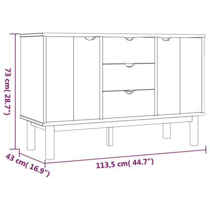 vidaXL Buffet OTTA 113,5x43x73 cm Bois de pin massif