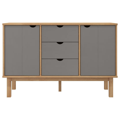 vidaXL Bahut OTTA Marron et Gris 113,5x43x73 cm Bois de pin massif
