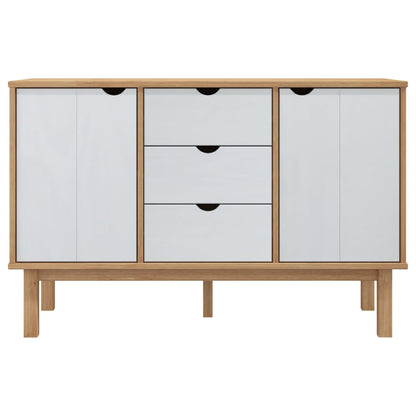vidaXL Buffet OTTA marron et blanc 113,5x43x73 cm en pin massif