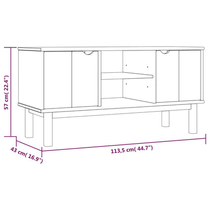 vidaXL Meuble TV OTTA 113,5x43x57 cm Bois de pin massif
