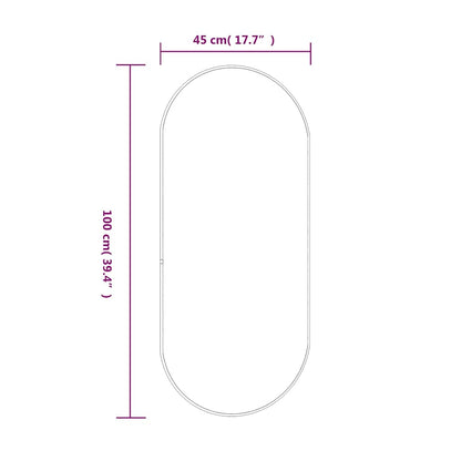 vidaXL Wandspiegel Silbern 100x45 cm Oval