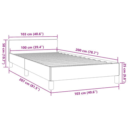vidaXL Cadre de lit sans matelas Taupe 100x200 cm Tissu