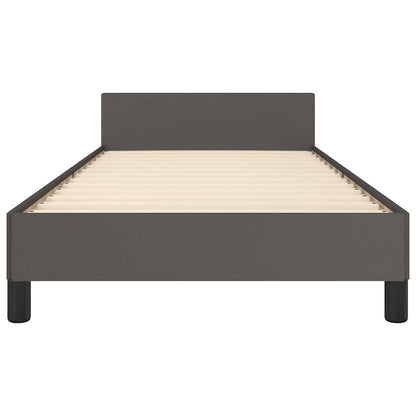 Bettgestell mit Kopfteil ohne Matratze Grau 80x200 cm