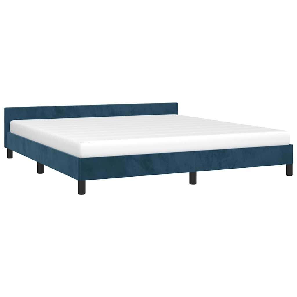 vidaXL Cadre de lit sans matelas Bleu foncé 160x200 cm Velours