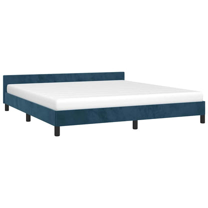 vidaXL Cadre de lit sans matelas Bleu foncé 160x200 cm Velours