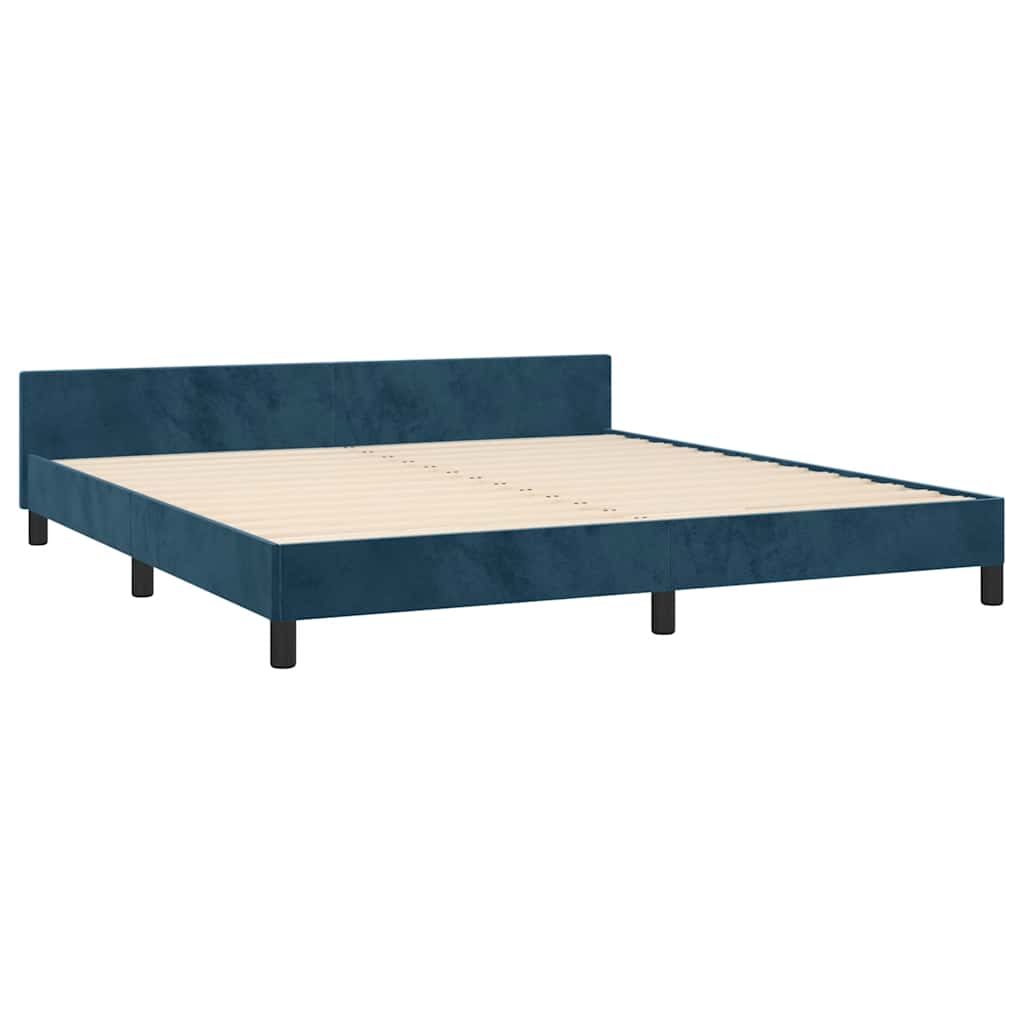 vidaXL Cadre de lit sans matelas Bleu foncé 160x200 cm Velours