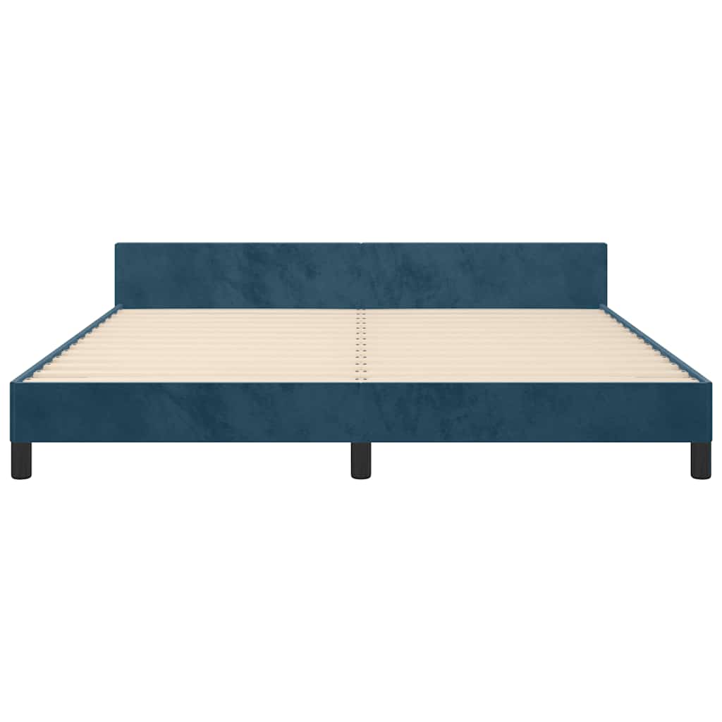 vidaXL Cadre de lit sans matelas Bleu foncé 160x200 cm Velours