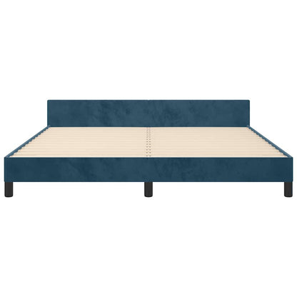 vidaXL Cadre de lit sans matelas Bleu foncé 160x200 cm Velours
