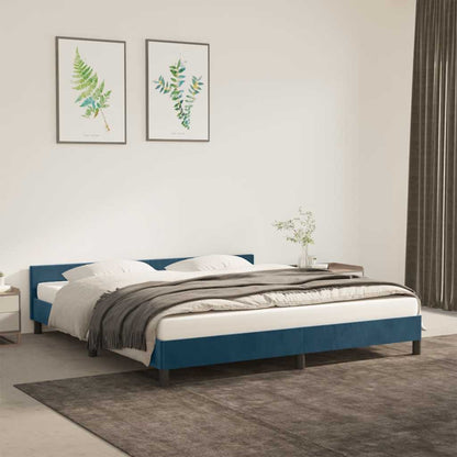 vidaXL Cadre de lit sans matelas Bleu foncé 160x200 cm Velours