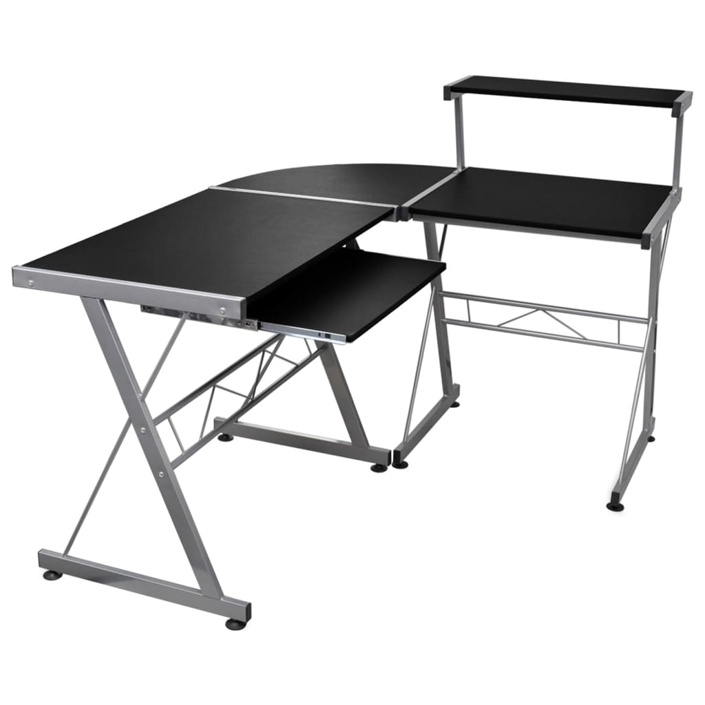 vidaXL Bureau d'angle Noir 132x112x99 cm Aggloméré