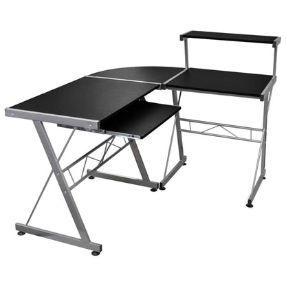 vidaXL Bureau d'angle Noir 132x112x99 cm Aggloméré