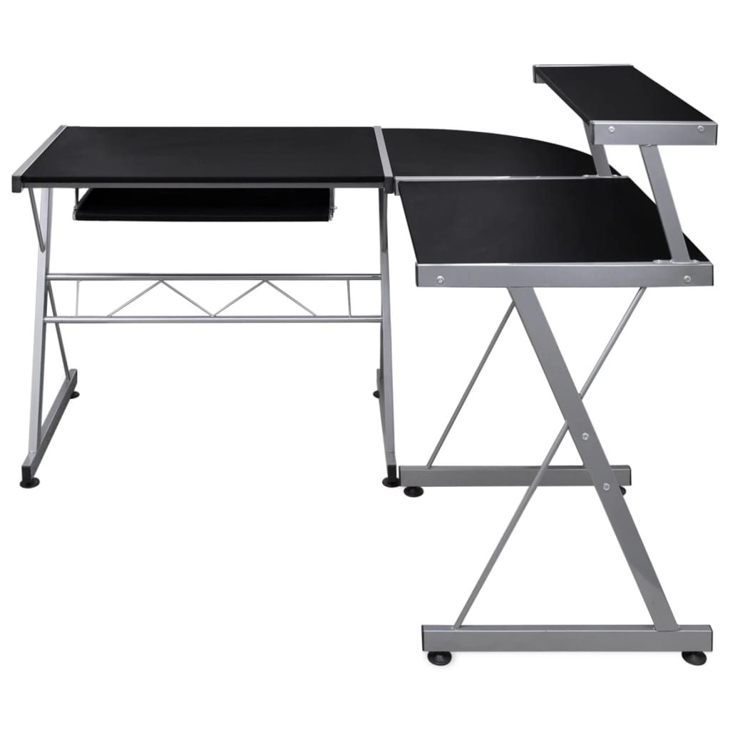 vidaXL Bureau d'angle Noir 132x112x99 cm Aggloméré