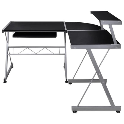 vidaXL Bureau d'angle Noir 132x112x99 cm Aggloméré