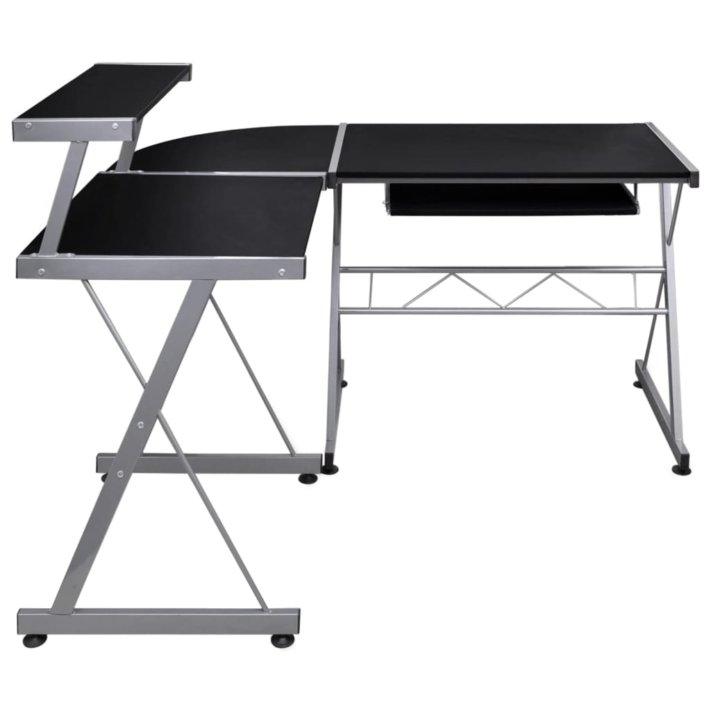vidaXL Bureau d'angle Noir 132x112x99 cm Aggloméré
