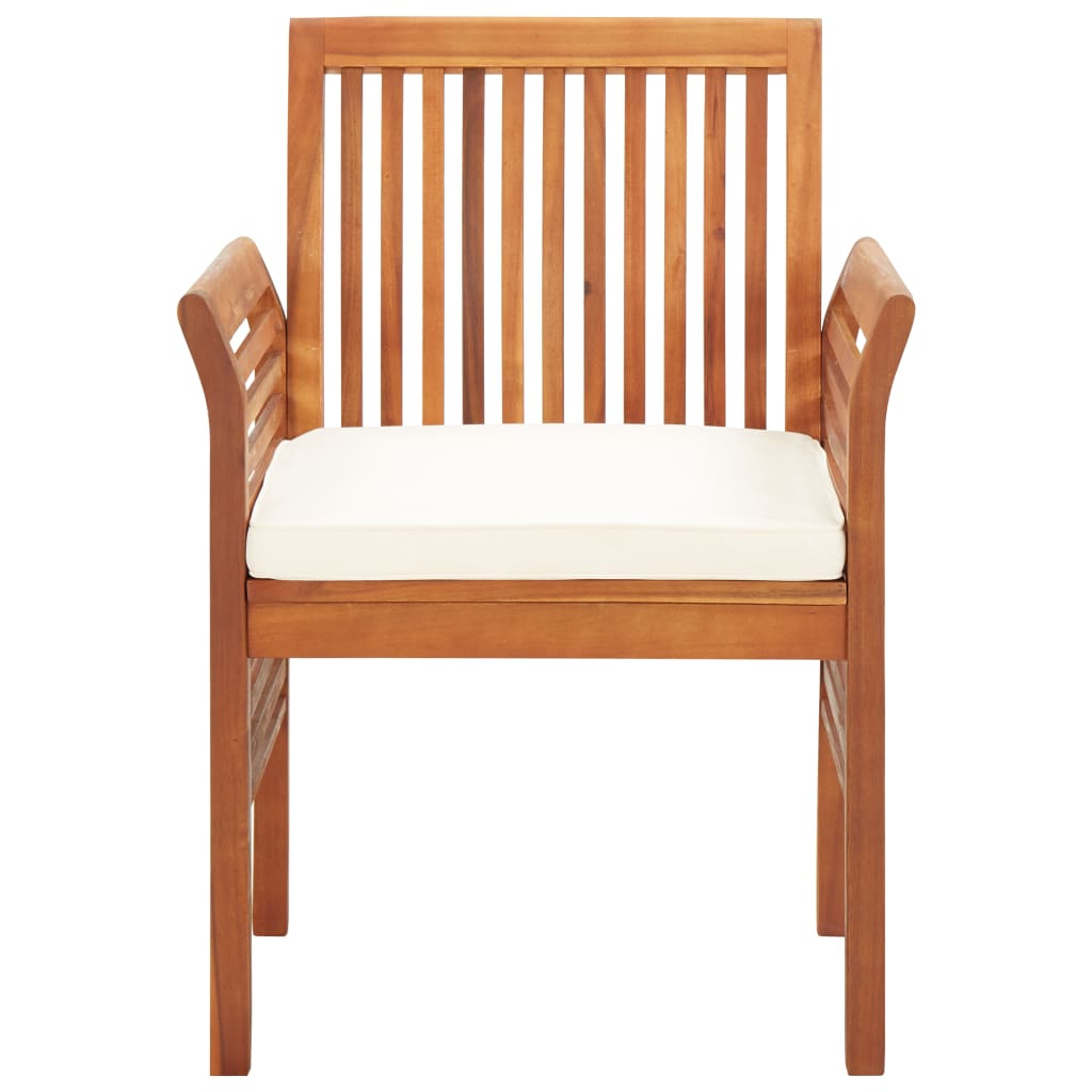 vidaXL Chaises de salle à manger de jardin avec coussins 4 pcs Bois d'acacia massif