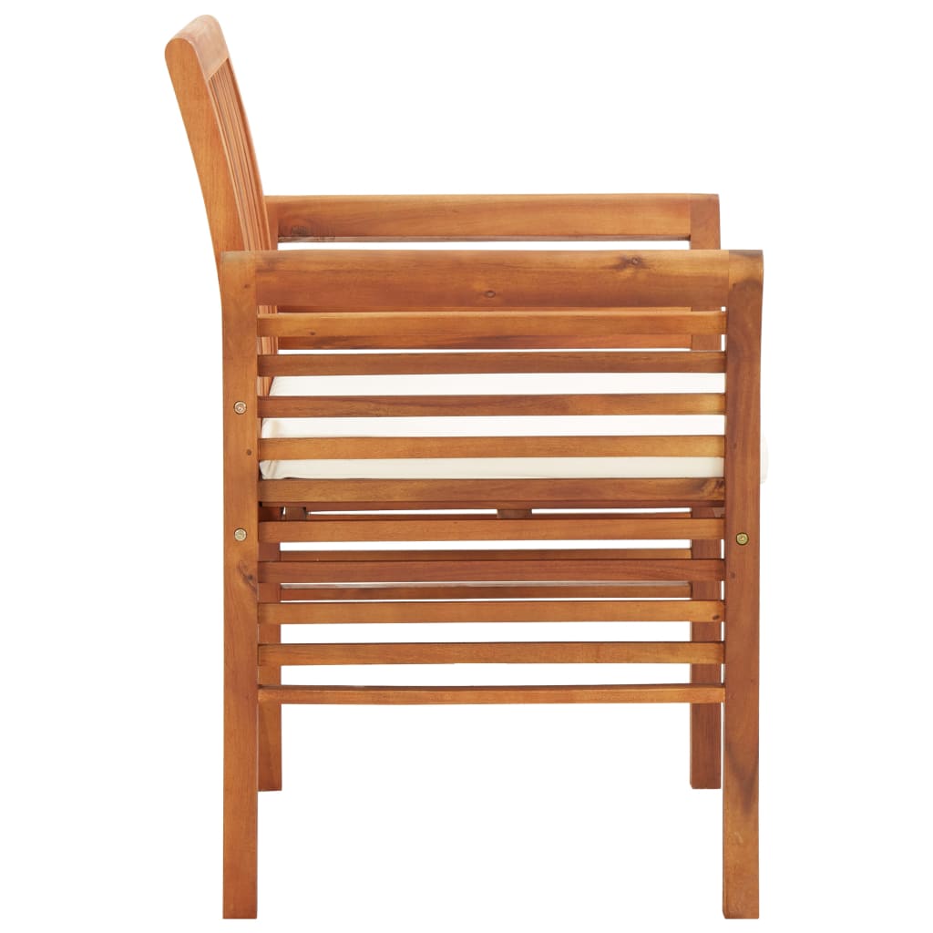 vidaXL Chaises de salle à manger de jardin avec coussins 4 pcs Bois d'acacia massif