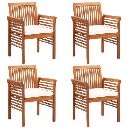 vidaXL Chaises de salle à manger de jardin avec coussins 4 pcs Bois d'acacia massif